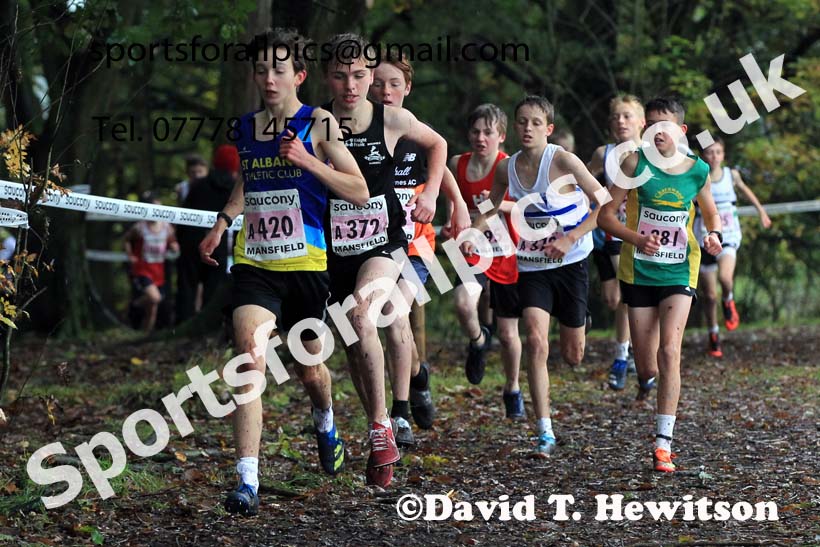 Boys Under-13s 2023 National Cross Country Relays, Berry Hill Park, Mansfield.  Photo: David T. Hewitson/Sports for All Pics
